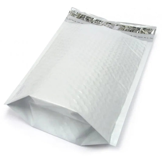 White Gusseted Poly Bubble Mailers